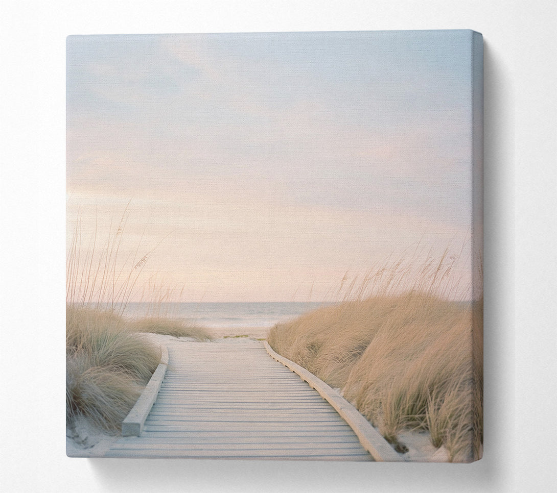  A Canvas Print of The Walk Along The Beach Canvas Art