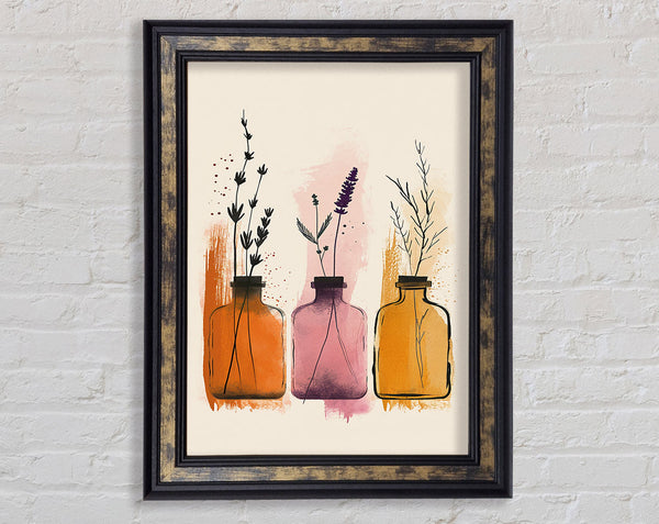 Three Vases In A Row Framed Print