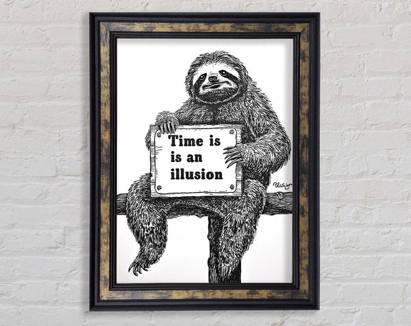 Time Is An Illusion Sloth Framed Print