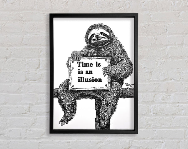 Time Is An Illusion Sloth Framed Print