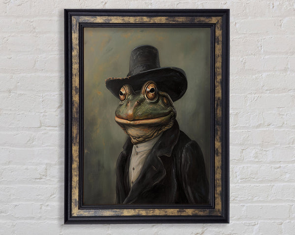Toad In A Suit Framed Print