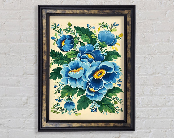 Traditional Flowers Framed Print