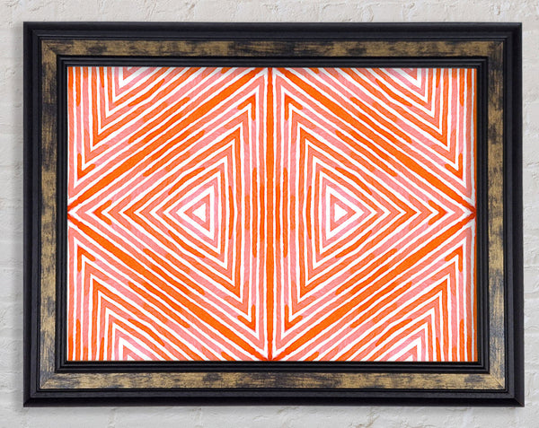 Triangle Orange Lines Framed Print