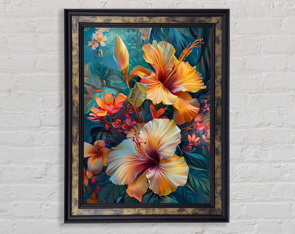 Tropical Flower Realism Framed Print