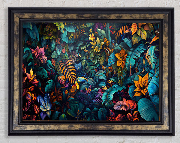 Tropical Rainforest Butterflies Framed Print