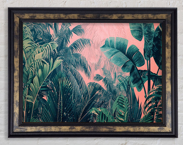Tropical Trees In The Jungle Framed Print