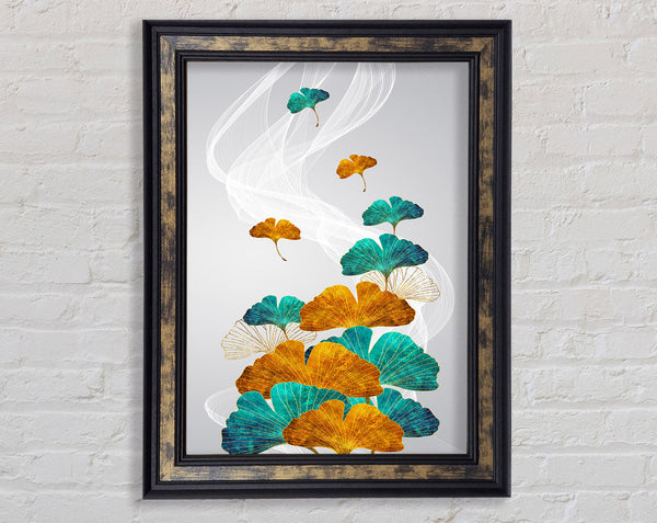 Turquoise Flowers Framed Print