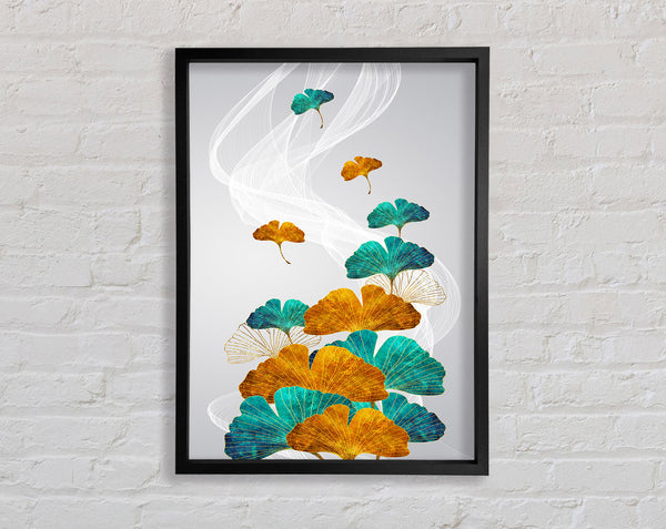 Turquoise Flowers Framed Print