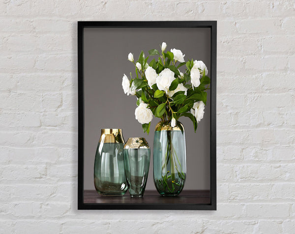 Turquoise Vases Framed Print