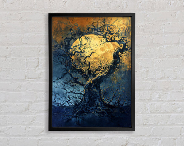 Twisted Moon Tree Framed Print