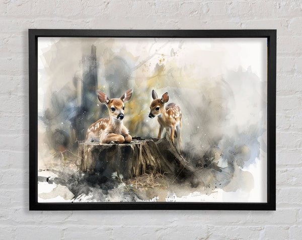 Two Little Deer Framed Print