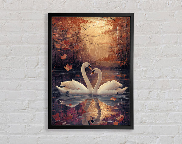 Two Swans On.A Lake Framed Print