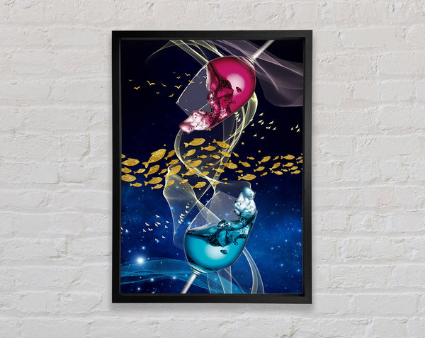 Two Vibrant Wine Glasses Framed Print