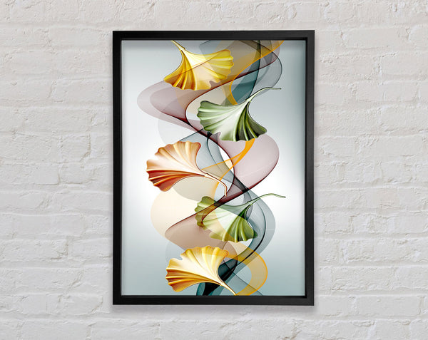 Vibrant Coloured Leaves Swirl Framed Print