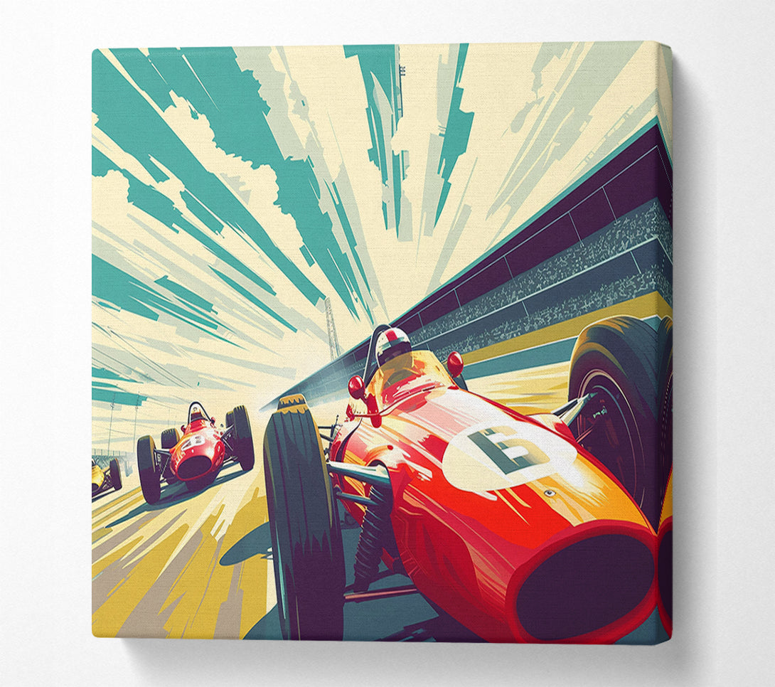  A Canvas Print of Vintage F1 Racers Canvas Print