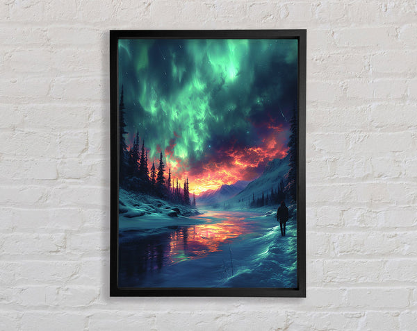 Walking Northern Lights Framed Print