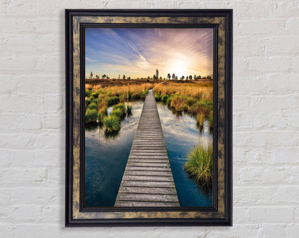 Walkway Over Marsh Framed Print