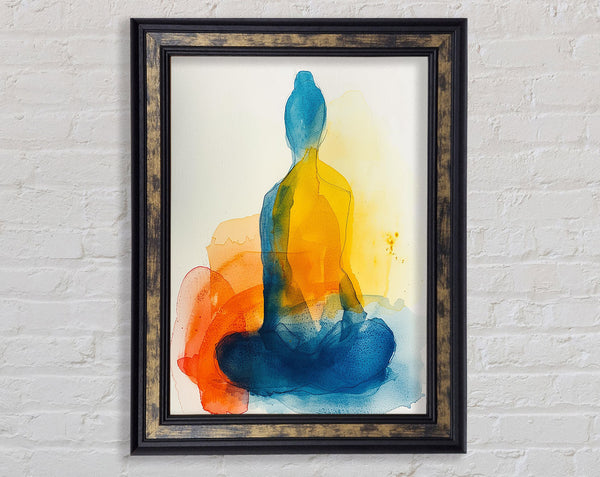 Washed Colours Buddha Framed Print