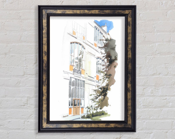 Watercolour Balcony Framed Print