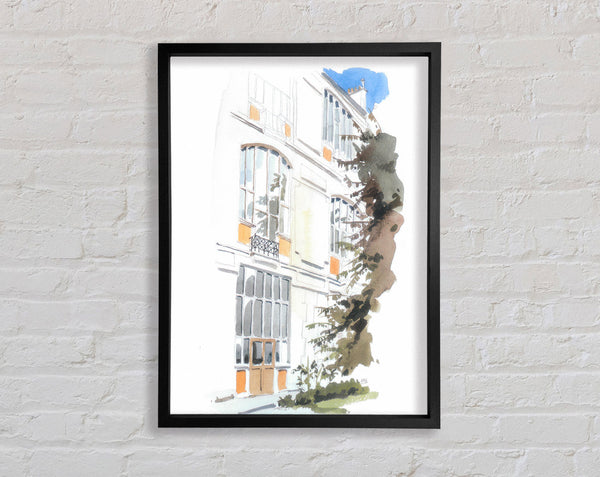 Watercolour Balcony Framed Print