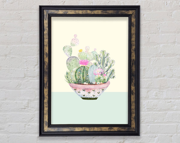 Watercolour Cactus Framed Print