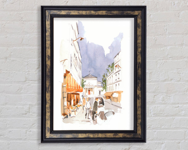 Watercolour Cafe Framed Print