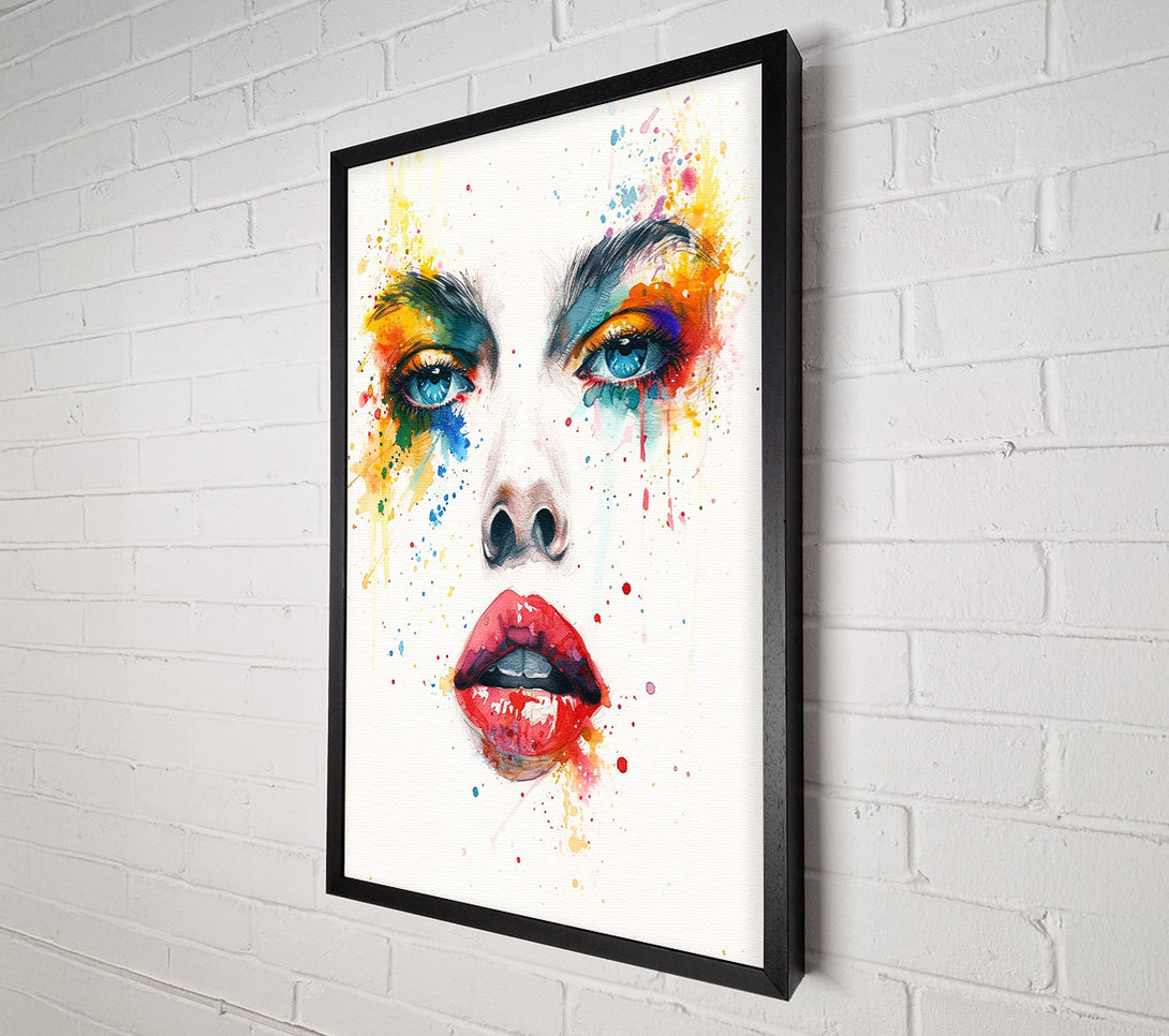  A Canvas Print of Watercolour Eyes Nose And Lips Canvas Print