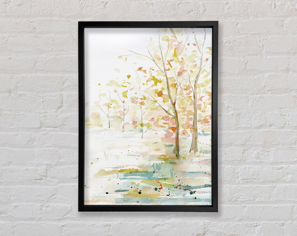 Watercolour Pastel Trees Framed Print
