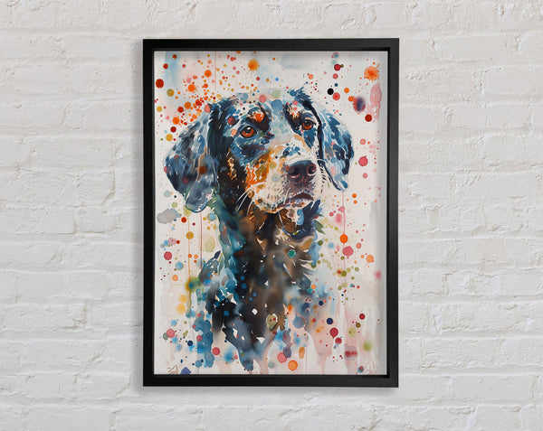Watercolour Spots Dog Framed Print