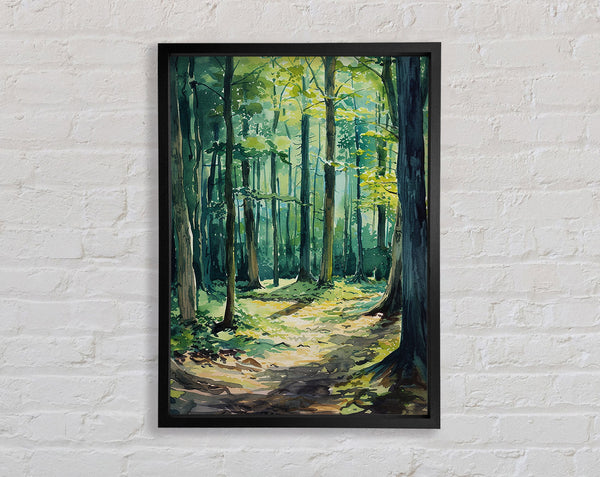 Watercolour Summer Woodland Framed Print