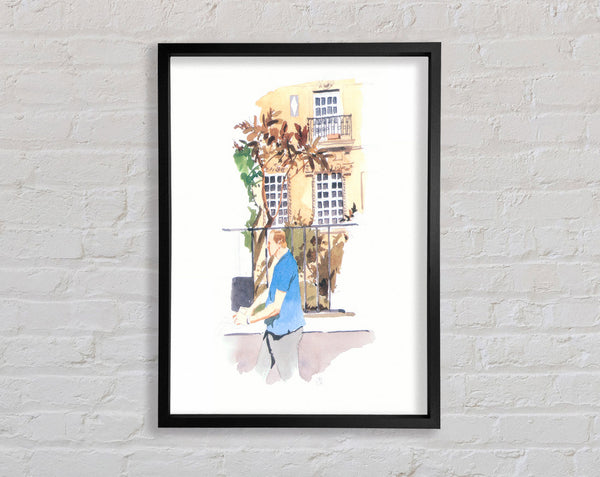 Watercolour Sun Walk Framed Print
