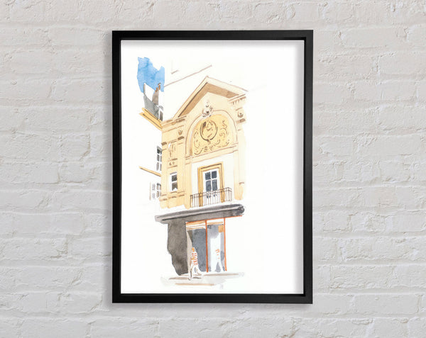 Watercolour Town Hall Framed Print