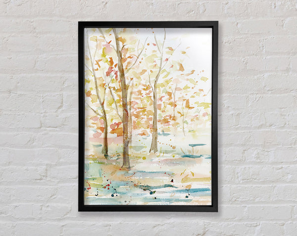 Watercolour Trees Framed Print