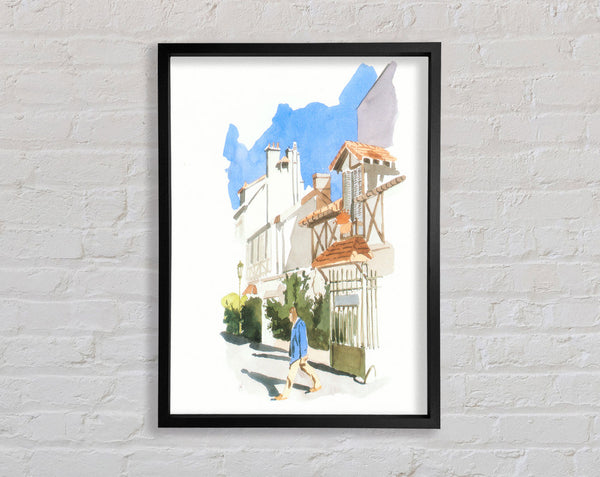 Watercolour Village Framed Print