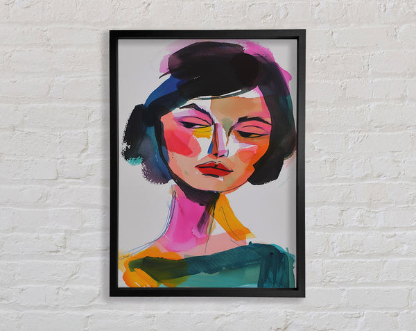 Watercolour Woman Glare Framed Print