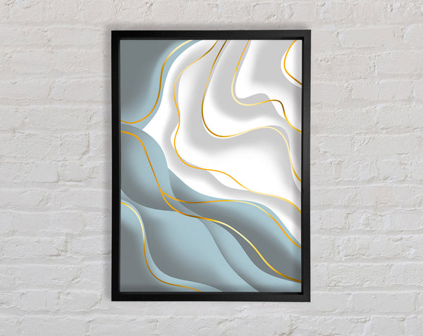 Wavy Gold Lines Framed Print