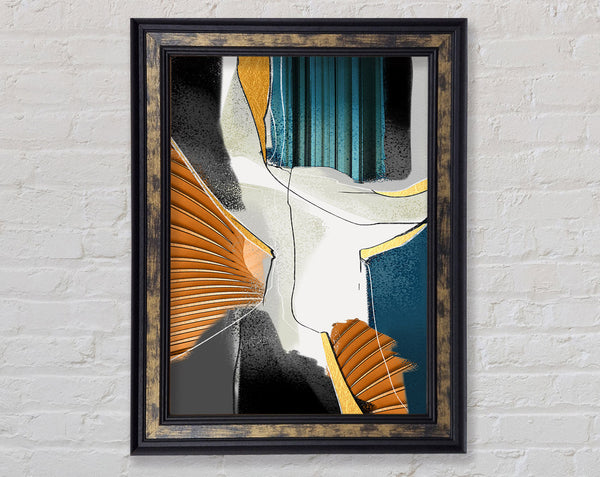 Walnut Abstract With Colours Framed Print