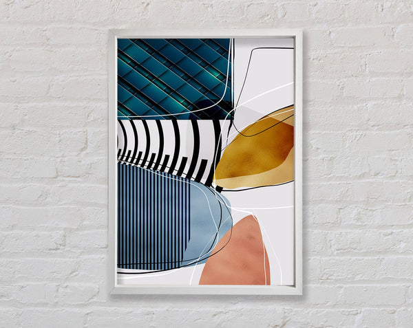 White And White Lines Framed Print