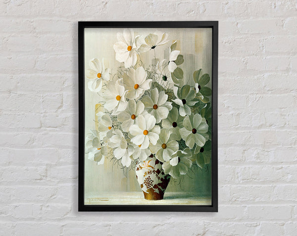 White Flower In A Vase Framed Print
