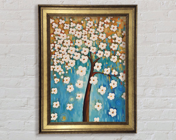 White Flower Tree Framed Print