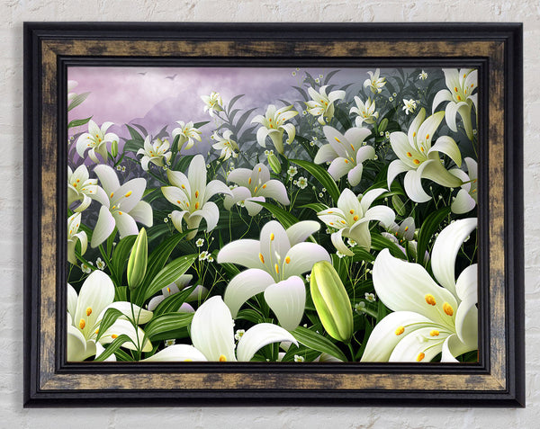 Walnut Lillies Paradise Framed Print
