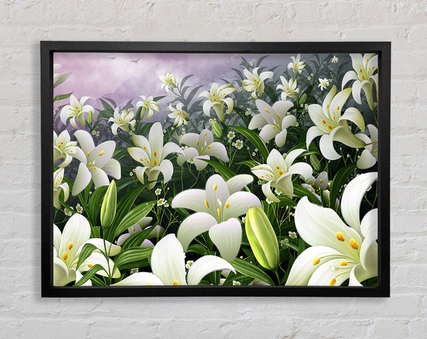White Lillies Paradise Framed Print