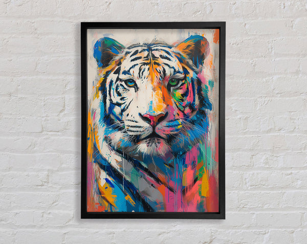 White Tiger Colour Framed Print