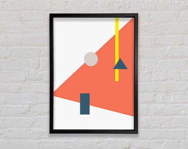 White With Orange Shape Framed Print