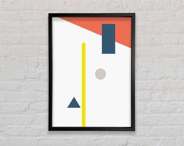 White With Shapes Framed Print