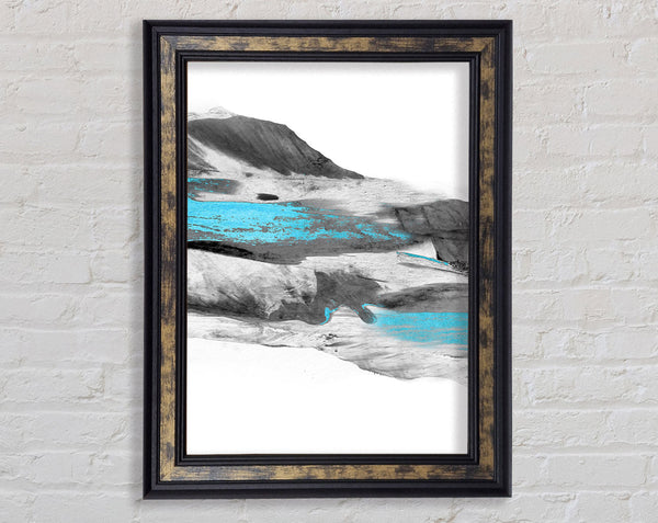 Walnut  Grey Abstract Pattern Framed Print