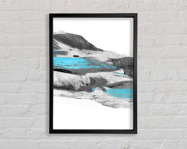 White  Grey Abstract Pattern Framed Print