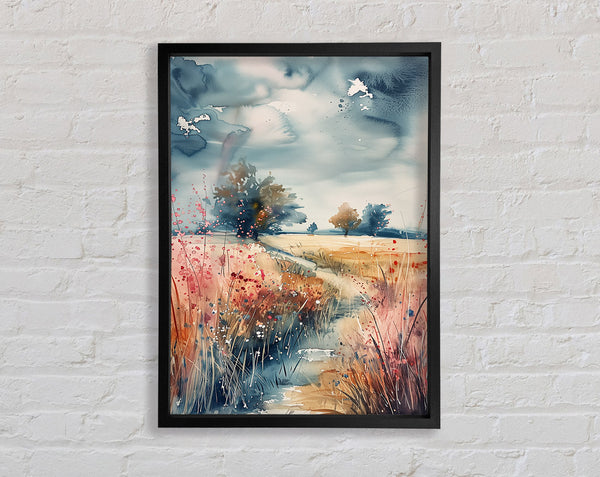 Winter Skies Above The Feilds Framed Print