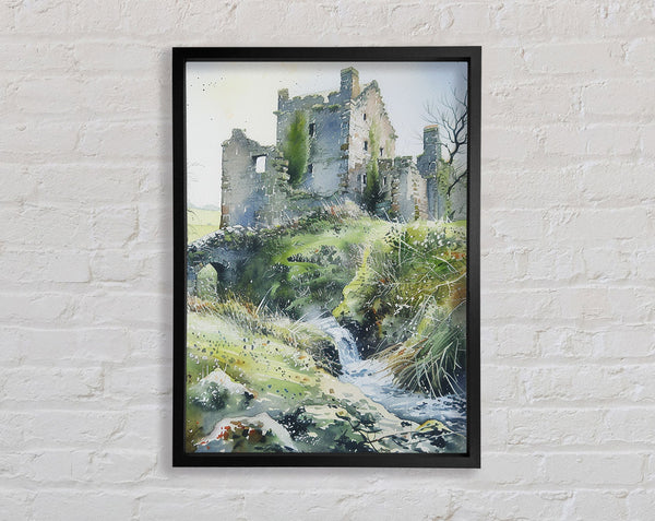 Winter Walk Ruins Framed Print