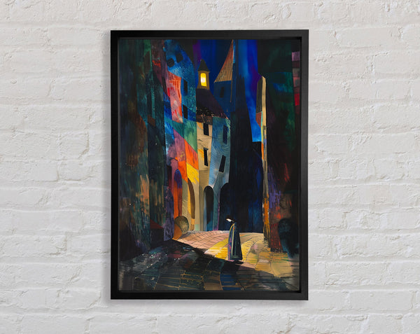 Woman In The Quiet Street Framed Print